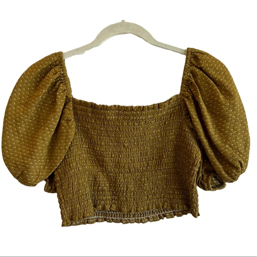 Wild Fable Puff Sleeve Crop Top